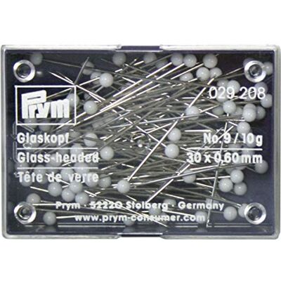 Prym Glazen kopnaalden 0,60 x 30 mm 10 g staal 30 x 0,6 mm wit 029208 Prym Glazen kopnaalden 0,60 x 30 mm 10 g staal 30 x 0,6 mm wit 029208