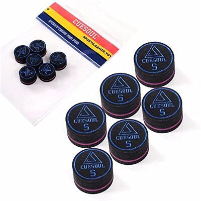 CUESOUL 6 stuks 9 lagen 14 mm Pigskin Cue tips voor zwembad Cue (zacht) CUESOUL 6 stuks 9 lagen 14 mm Pigskin Cue tips voor zwembad Cue (zacht)