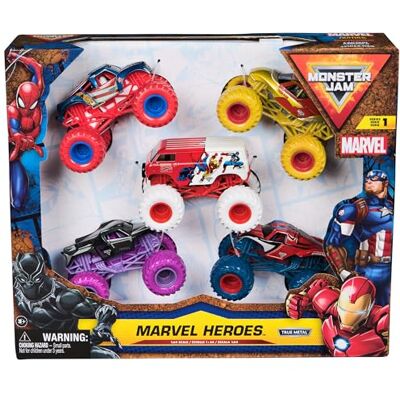 Monster Cable Marvel Heroes 5 stuks spuitgegoten voertuigen Spider-Man, Black Panther, Iron Man, Captain America gegoten voertuigen voor jongens en meisjes vanaf 3 jaar Monster Cable Marvel Heroes 5 stuks spuitgegoten voertuigen Spider-Man, Black Panther, Iron Man, Captain America gegoten voertuigen voor jongens en meisjes vanaf 3 jaar