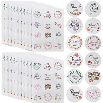 ZBHDEYG Set van 240 bedankstickers DIY decoratieve stickers Kan worden gebruikt voor enveloppen en voedselzakken ZBHDEYG Set van 240 bedankstickers DIY decoratieve stickers Kan worden gebruikt voor enveloppen en voedselzakken