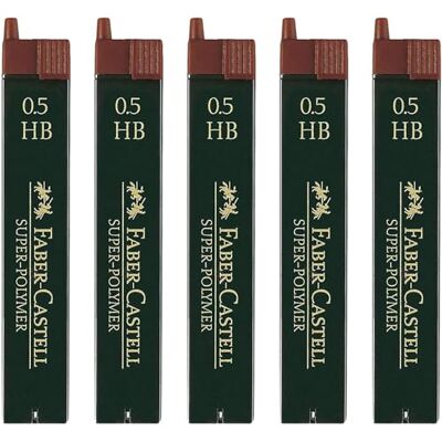 Faber-Castell Superpolymeer gebaseerde vervangende vullingen (5 eenheden, 0,5 HB), hoeveelheid 5, 60 vullingen Faber-Castell Superpolymeer gebaseerde vervangende vullingen (5 eenheden, 0,5 HB), hoeveelheid 5, 60 vullingen