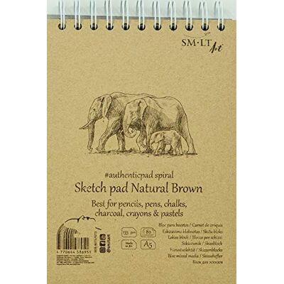 SM?LT SM-LT Spiraalblok, tekening, bruin, A5-80 vellen, 135 g/m², 5EB-80TS/NTB SM?LT SM-LT Spiraalblok, tekening, bruin, A5-80 vellen, 135 g/m², 5EB-80TS/NTB
