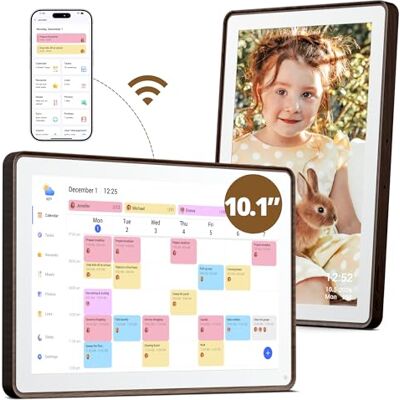 Dragon Digitale kalender, 10,1 inch, elektronische familieplanner met 32 GB geheugen, digitale kalender, touchscreen, intelligente bureaukalender, bruin Dragon Digitale kalender, 10,1 inch, elektronische familieplanner met 32 GB geheugen, digitale kalender, touchscreen, intelligente bureaukalender, bruin