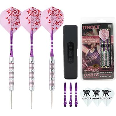 CUESOUL Pink Ladies 21/23 g fléchettes en acier à pointe en acier avec 2 jeux différents de tiges en aluminium CUESOUL Pink Ladies 21/23 g fléchettes en acier à pointe en acier avec 2 jeux différents de tiges en aluminium