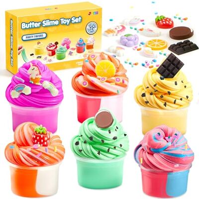 JOYIN 6 verpakkingen boterslijm, verjaardagscadeaus voor kinderen, adventskalender, slijm voor kinderen en jongens JOYIN 6 verpakkingen boterslijm, verjaardagscadeaus voor kinderen, adventskalender, slijm voor kinderen en jongens