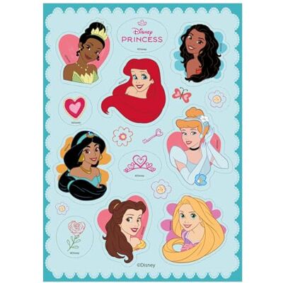 dekora , Eetbare taartdecoratie in A5-formaat met Disney-prinsessen voor kinderverjaardag dekora , Eetbare taartdecoratie in A5-formaat met Disney-prinsessen voor kinderverjaardag