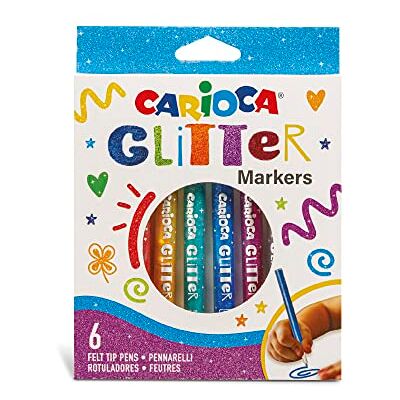 CARIOCA 6 markeerstiften met glittereffect met punt van 1 mm CARIOCA 6 markeerstiften met glittereffect met punt van 1 mm