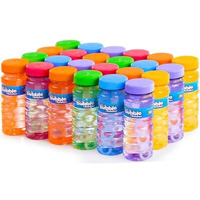 JOYIN 24 stuks bellenflessen met assortiment stokjes, bubbelstokjes voor kinderen, 118 ml, zomerspeelgoed, feestgeschenken, verjaardag, outdoor- en indooractiviteiten JOYIN 24 stuks bellenflessen met assortiment stokjes, bubbelstokjes voor kinderen, 118 ml, zomerspeelgoed, feestgeschenken, verjaardag, outdoor- en indooractiviteiten