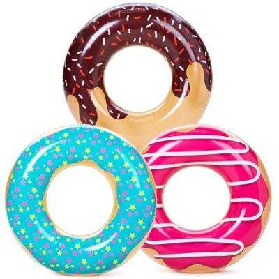 JOYIN 3 stuks opblaasbare zwemring met glitter, 82,55 cm, grote zomerzwemring, speelgoed voor zwembadfeest, strand, outdoor JOYIN 3 stuks opblaasbare zwemring met glitter, 82,55 cm, grote zomerzwemring, speelgoed voor zwembadfeest, strand, outdoor