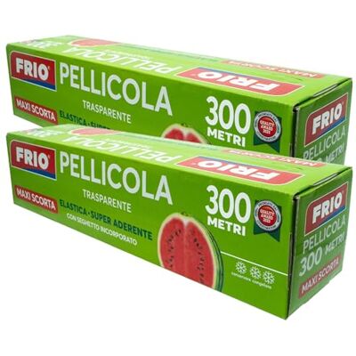 FRIO 2 rollen vershoudfolie van 600 m Supergripvast Professionele kit met zaag Elastisch en zelfdichtend voor opslag en verpakking Ideaal voor metalen containers en bakken FRIO 2 rollen vershoudfolie van 600 m Supergripvast Professionele kit met zaag Elastisch en zelfdichtend voor opslag en verpakking Ideaal voor metalen containers en bakken