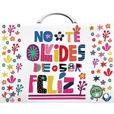 Grafoplás Collectie Wees jezelf schoolkoffer met handvat,, Model Sé Happy, Wees blij Grafoplás Collectie Wees jezelf schoolkoffer met handvat,, Model Sé Happy, Wees blij