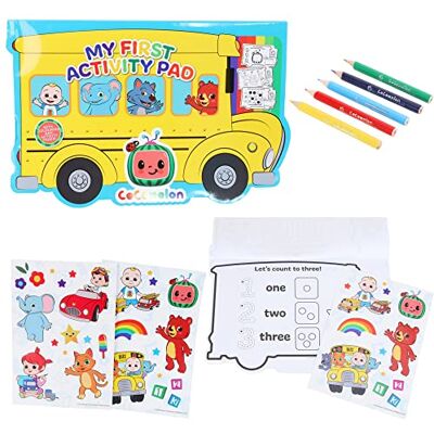 Toyland ® Cocomelon Activiteitenset, A4-activiteitenblok, potloden en 2 stickervellen, kunst- en knutselspeelgoed, reisspeelgoed Toyland ® Cocomelon Activiteitenset, A4-activiteitenblok, potloden en 2 stickervellen, kunst- en knutselspeelgoed, reisspeelgoed