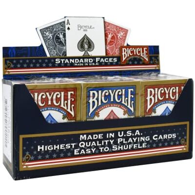 Bicycle Pakket van 12 Pokerkaarten Standard (6 Blauw/6 Rood) Bicycle Pakket van 12 Pokerkaarten Standard (6 Blauw/6 Rood)