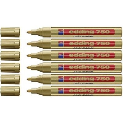 Edding Marker, permanente inkt, goudgelakt, voor alle oppervlakken, middelste punt Edding Marker, permanente inkt, goudgelakt, voor alle oppervlakken, middelste punt