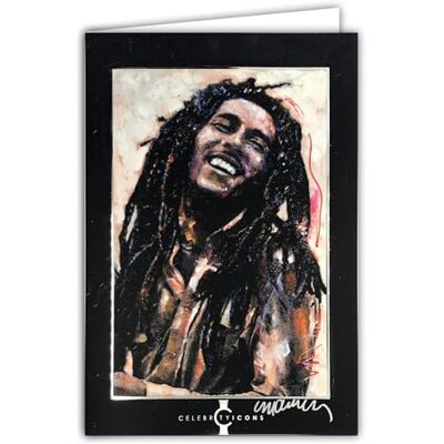 Les Collections Rétro Celebrity Icons Kaart Officiële licentie Sidney Maurer Bob Jamaicaanse Reggae Zanger Witte Open Kaart 23 x 17 cm met witte envelop 12 x 17,5 cm Voor Verjaardag Vertrek Pensioen Verzamelaar Les Collections Rétro Celebrity Icons Kaart Officiële licentie Sidney Maurer Bob Jamaicaanse Reggae Zanger Witte Open Kaart 23 x 17 cm met witte envelop 12 x 17,5 cm Voor Verjaardag Vertrek Pensioen Verzamelaar