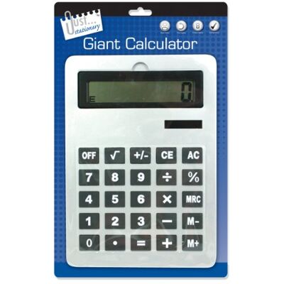 Just stationery 6169 reuzenrekenmachine, A4, 210 x 295 mm, zilver Just stationery 6169 reuzenrekenmachine, A4, 210 x 295 mm, zilver