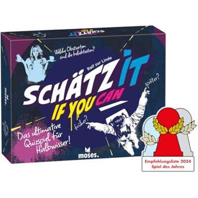 moses 90152 Schätz it-if You Can, quizzen en raadsels halfkennisspel, kennisspel met 150 buitengewone vragen, gezelschapsspel voor 2 tot 5 spelers vanaf 14 jaar moses 90152 Schätz it-if You Can, quizzen en raadsels halfkennisspel, kennisspel met 150 buitengewone vragen, gezelschapsspel voor 2 tot 5 spelers vanaf 14 jaar
