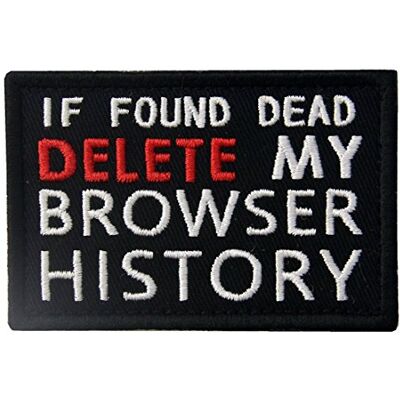 EmbTao If Found Dead Delete My Browser History geborduurde humor patch met haak en lus EmbTao If Found Dead Delete My Browser History geborduurde humor patch met haak en lus