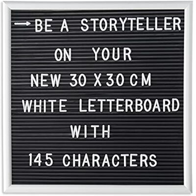 Relaxdays Letterbord, 145 letters, cijfers, speciale tekens, 30 x 30 cm, kunststof, wit Relaxdays Letterbord, 145 letters, cijfers, speciale tekens, 30 x 30 cm, kunststof, wit