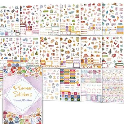 poraceous 18 vellen bullet journal-stickers, 785 stuks, scrapbooking, bloemenstickers, decoratieplanners voor agenda, seizoensgebonden kalender, planning en budget poraceous 18 vellen bullet journal-stickers, 785 stuks, scrapbooking, bloemenstickers, decoratieplanners voor agenda, seizoensgebonden kalender, planning en budget