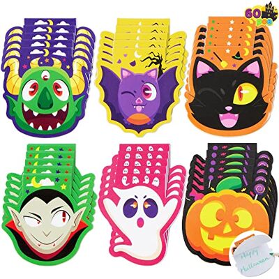 JOYIN 60 stuks mini-notitieblokken voor Halloween (6 designs), griezelige Halloween-figuren, mini-notitieboeken voor kinderen, Halloween-feestaccessoires, zakvulling, 6,35 cm JOYIN 60 stuks mini-notitieblokken voor Halloween (6 designs), griezelige Halloween-figuren, mini-notitieboeken voor kinderen, Halloween-feestaccessoires, zakvulling, 6,35 cm