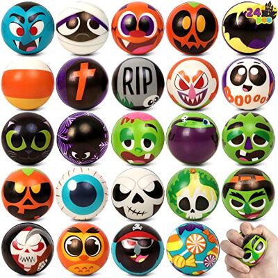 JOYIN 24 stuks Halloween-patronen en kleuren, verschillende anti-stressballen, langzaam riseren, stressverlichting voor Halloween, party, favoriet, Halloween-speelgoed voor jongens en meisjes JOYIN 24 stuks Halloween-patronen en kleuren, verschillende anti-stressballen, langzaam riseren, stressverlichting voor Halloween, party, favoriet, Halloween-speelgoed voor jongens en meisjes