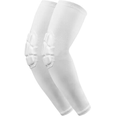 QINGZY Witte gevoerde ellebooggreep, dikke sportelleboogbeschermer, anti-shock volleybal, voorarmbescherming voor basketbal, cricket QINGZY Witte gevoerde ellebooggreep, dikke sportelleboogbeschermer, anti-shock volleybal, voorarmbescherming voor basketbal, cricket