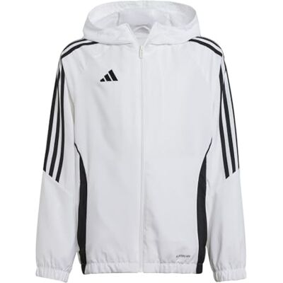 Adidas Voetbal Teamsport Textile Tiro 24 winddichte kinderjassen Wit en zwart 176 Adidas Voetbal Teamsport Textile Tiro 24 winddichte kinderjassen Wit en zwart 176