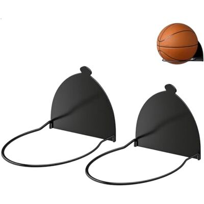 lemgyiamz 2 stuks stevige metalen wandbalhouder, rugby, sticker, basketbal, volleybal, voetbal, zwart lemgyiamz 2 stuks stevige metalen wandbalhouder, rugby, sticker, basketbal, volleybal, voetbal, zwart