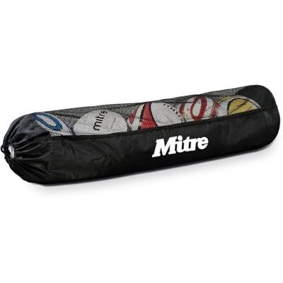 Mitre Buisvoetbaltas, zwart, één maat, zwart, 5 ballen, buisvormig voetbal Mitre Buisvoetbaltas, zwart, één maat, zwart, 5 ballen, buisvormig voetbal