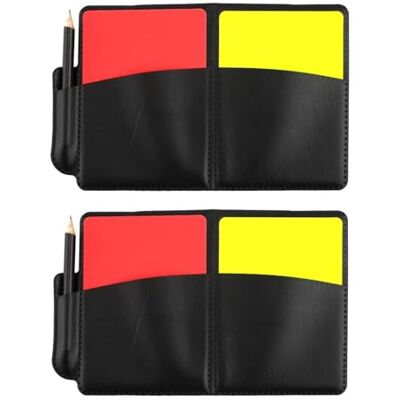 XICHENGSHIDAI Set van 2 scheidsrechterkaarten voetbal, rode en gele kaarten met registratiepapier, waarschuwingsset voor scheidsrechter, voetbal, volleybal, rugby, honkbal XICHENGSHIDAI Set van 2 scheidsrechterkaarten voetbal, rode en gele kaarten met registratiepapier, waarschuwingsset voor scheidsrechter, voetbal, volleybal, rugby, honkbal