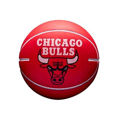 Wilson NBA Dribbler Chicago Bulls Basketbal voor binnen en buiten, kindermaat Ø 6 cm, zwart/rood Wilson NBA Dribbler Chicago Bulls Basketbal voor binnen en buiten, kindermaat Ø 6 cm, zwart/rood