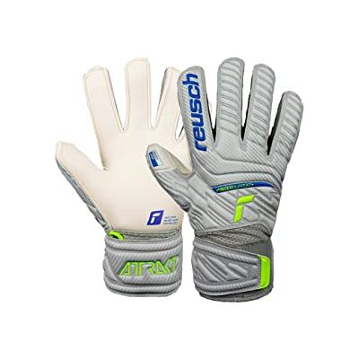 Reusch Uniseks keepershandschoenen met buitennaad en gripvaste coating, geschikt voor alle speelveldoppervlakken, voetbalhandschoenen met vingerbescherming voor kinderen Reusch Uniseks keepershandschoenen met buitennaad en gripvaste coating, geschikt voor alle speelveldoppervlakken, voetbalhandschoenen met vingerbescherming voor kinderen