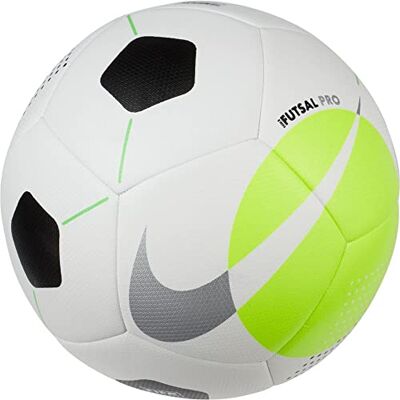 Nike Unisex Soccer Ball Futsal Pro, wit/volt/zilver, DH1992-100, 4 Nike Unisex Soccer Ball Futsal Pro, wit/volt/zilver, DH1992-100, 4