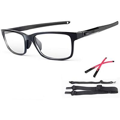 Runspeed Lunettes de sport de basket-ball avec sangle élastique réglable pour homme, femme, jeune, football, rugby, volley-ball, hockey, golf (noir) Runspeed Lunettes de sport de basket-ball avec sangle élastique réglable pour homme, femme, jeune, football, rugby, volley-ball, hockey, golf (noir)