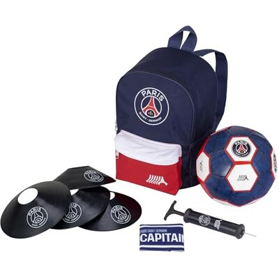 PSG Voetbalset + tas + pomp + armband + kegels officiële collectie Paris Saint Germain PSG Voetbalset + tas + pomp + armband + kegels officiële collectie Paris Saint Germain