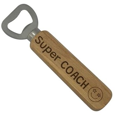 Créa03 Flesopener, gegraveerd "Super Coach", cadeau-idee voor mannen, verjaardag, feest, Kerstmis, bier, origineel, humor, trainer, sport, voetbal, tennis, rugby, hand, volleybal, basketbal Créa03 Flesopener, gegraveerd "Super Coach", cadeau-idee voor mannen, verjaardag, feest, Kerstmis, bier, origineel, humor, trainer, sport, voetbal, tennis, rugby, hand, volleybal, basketbal