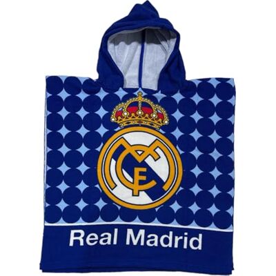 Real Madrid Poncho strandhanddoek voor vrije tijd en sport unisex kinderen jongeren (meerkleurig) Eén maat Real Madrid Poncho strandhanddoek voor vrije tijd en sport unisex kinderen jongeren (meerkleurig) Eén maat