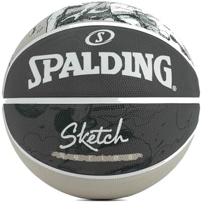 Spalding Sketch Jump Ball 84382Z Basketbal, uniseks, zwart, maat 7 EU Spalding Sketch Jump Ball 84382Z Basketbal, uniseks, zwart, maat 7 EU