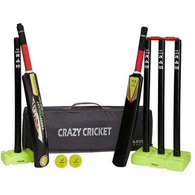 Dr. Sport Doctor Sport Complete Cricketset, 2 ballen, 2 baters, stumps Single Stump, in draagtas van Topmark RAM Cricket, Engeland design Dr. Sport Doctor Sport Complete Cricketset, 2 ballen, 2 baters, stumps Single Stump, in draagtas van Topmark RAM Cricket, Engeland design