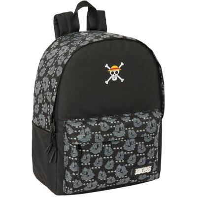 safta One Piece Pirates 14,1 inch laptoprugzak, ideaal voor jongeren van verschillende leeftijden, comfortabel en veelzijdig, kwaliteit en sterkte, 31 x 16 x 40 cm, zwart, M, casual safta One Piece Pirates 14,1 inch laptoprugzak, ideaal voor jongeren van verschillende leeftijden, comfortabel en veelzijdig, kwaliteit en sterkte, 31 x 16 x 40 cm, zwart, M, casual