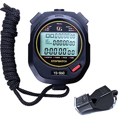 LAOPAO Stopwatch, 60 geheugen 1/100 seconden precisie-timer met stopfunctie en mute-functie fluitje voor basketbal, voetbal, honkbal, outdoorsport LAOPAO Stopwatch, 60 geheugen 1/100 seconden precisie-timer met stopfunctie en mute-functie fluitje voor basketbal, voetbal, honkbal, outdoorsport