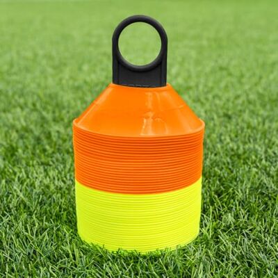FORZA Mini-markeringspunten voor sporttraining, 50/1000 stuks, duurzame en veelzijdige kegels voor voetbal, rugby en meer, transporthouder FORZA Mini-markeringspunten voor sporttraining, 50/1000 stuks, duurzame en veelzijdige kegels voor voetbal, rugby en meer, transporthouder