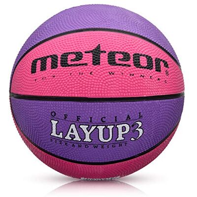 meteor Basketbal, voor binnen en buiten, ruw oppervlak, asfalt, granulaat, uniseks, kleur kinderen, jongeren, zacht en veertig, maat 3, ideaal voor training/zachte basketballay-out 3 meteor Basketbal, voor binnen en buiten, ruw oppervlak, asfalt, granulaat, uniseks, kleur kinderen, jongeren, zacht en veertig, maat 3, ideaal voor training/zachte basketballay-out 3