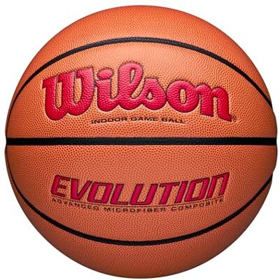 Wilson Evolution 295 WTB0595XB705 Indoor Game Ball Basketbal, uniseks, oranje, 7 EU Wilson Evolution 295 WTB0595XB705 Indoor Game Ball Basketbal, uniseks, oranje, 7 EU