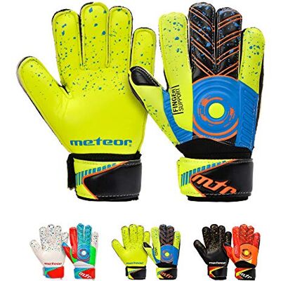 meteor Keepershandschoenen voor jonge volwassenen, junior, kinderen, jongens, keeper, sterke grip, vinger, ruggen, bescherming tegen letsel, reliëf, voetbal, wedstrijdtop meteor Keepershandschoenen voor jonge volwassenen, junior, kinderen, jongens, keeper, sterke grip, vinger, ruggen, bescherming tegen letsel, reliëf, voetbal, wedstrijdtop