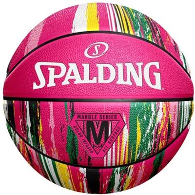 Spalding United Sports Marble Sz6 unisex bal voor volwassenen, regenboogroze, maat 5 Spalding United Sports Marble Sz6 unisex bal voor volwassenen, regenboogroze, maat 5
