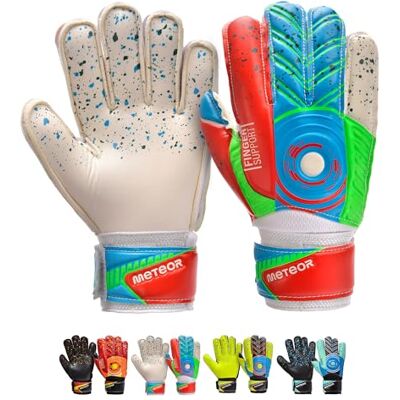 meteor Keepershandschoenen voor jonge volwassenen, junior, kinderen, jongens, keeper, sterke grip, vinger, ruggen, bescherming tegen letsel, reliëf, voetbal, wedstrijdtop meteor Keepershandschoenen voor jonge volwassenen, junior, kinderen, jongens, keeper, sterke grip, vinger, ruggen, bescherming tegen letsel, reliëf, voetbal, wedstrijdtop