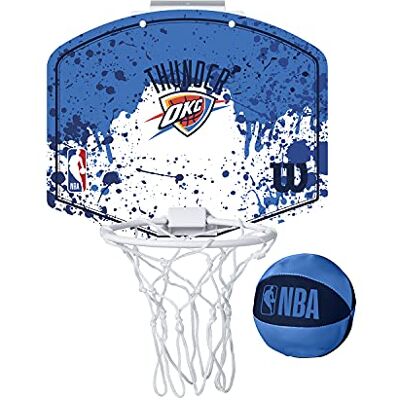 Wilson Mini-basketbalring, NBA-team mini-ring van de Oklahoma City Thunder, kunststof Wilson Mini-basketbalring, NBA-team mini-ring van de Oklahoma City Thunder, kunststof