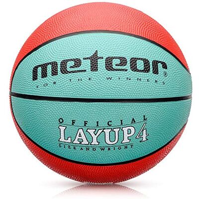 meteor Basketbal, voor binnen en buiten, ruw oppervlak, asfalt, granulaat, uniseks, kleur kinderen, jongeren, zacht en veertig, maat 3, ideaal voor training/zachte basketballay-out 3 meteor Basketbal, voor binnen en buiten, ruw oppervlak, asfalt, granulaat, uniseks, kleur kinderen, jongeren, zacht en veertig, maat 3, ideaal voor training/zachte basketballay-out 3